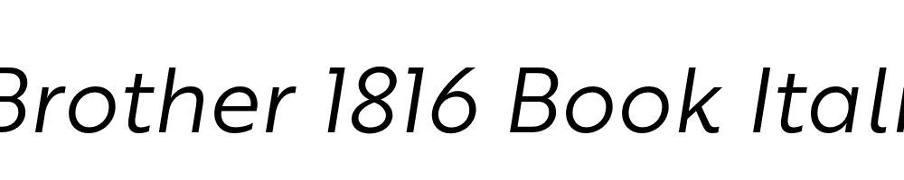 Brother 1816 Book Italic