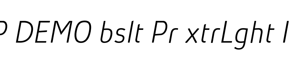 FSP DEMO bslt Pr xtrLght Italic