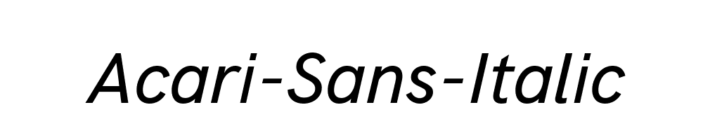 Acari-Sans-Italic