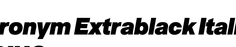  DEMO Acronym Extrablack Italic Regular