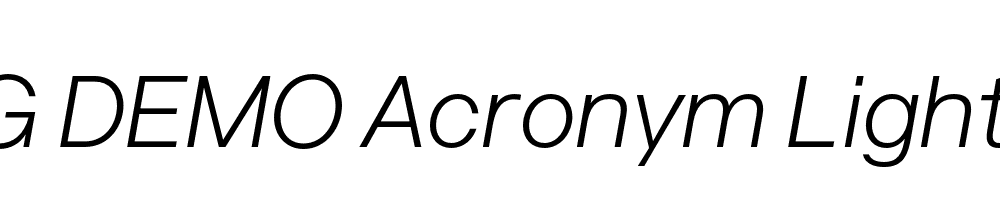  DEMO Acronym Light Italic Regular