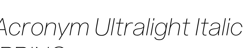  DEMO Acronym Ultralight Italic Regular