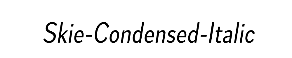 Skie-Condensed-Italic