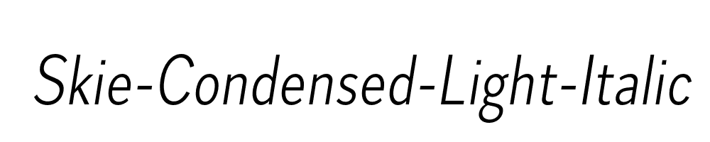 Skie-Condensed-Light-Italic