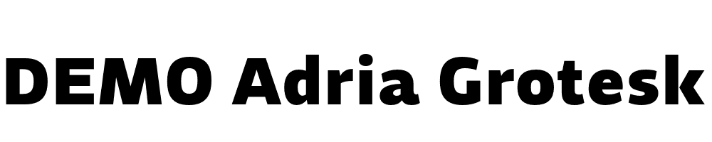  DEMO Adria Grotesk Black Regular