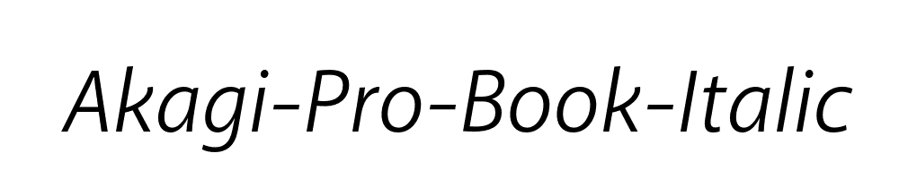 Akagi-Pro-Book-Italic