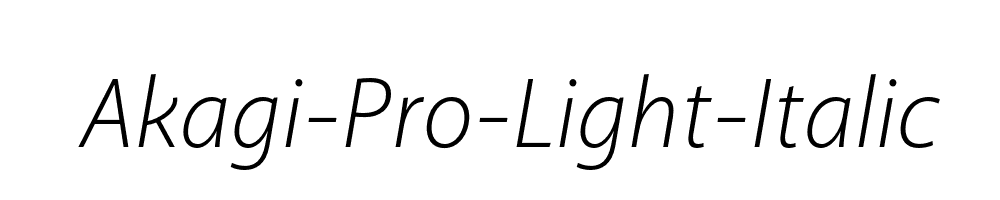 Akagi-Pro-Light-Italic