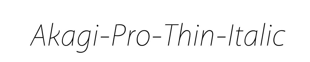 Akagi-Pro-Thin-Italic