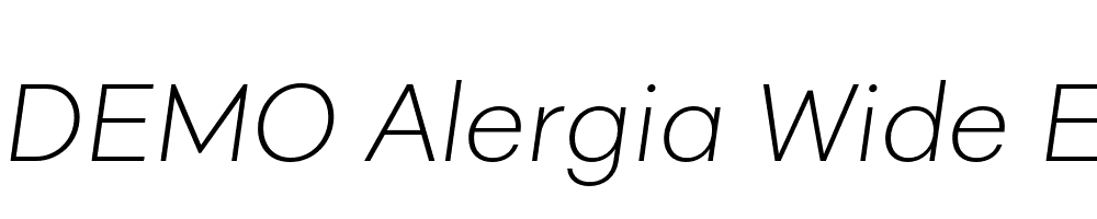  DEMO Alergia Wide ExtraLight Italic