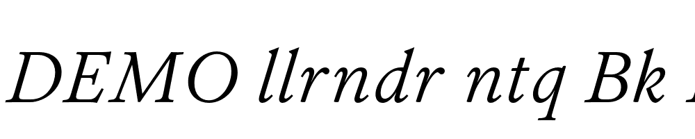 FSP DEMO llrndr ntq Bk Italic