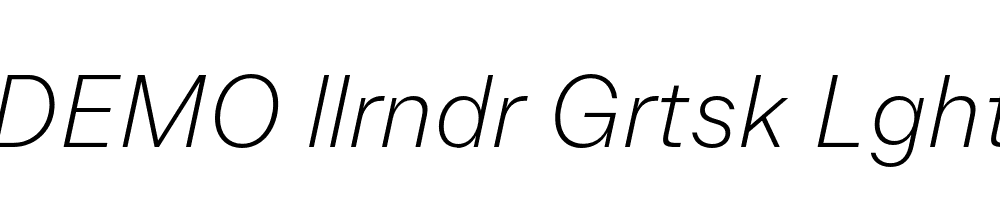 FSP DEMO llrndr Grtsk Lght Italic