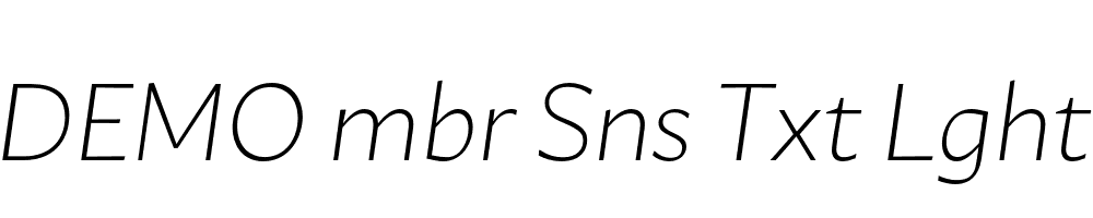 FSP DEMO mbr Sns Txt Lght Italic