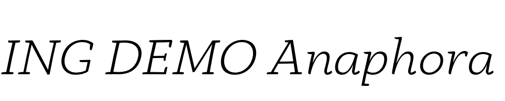  DEMO Anaphora Light Italic