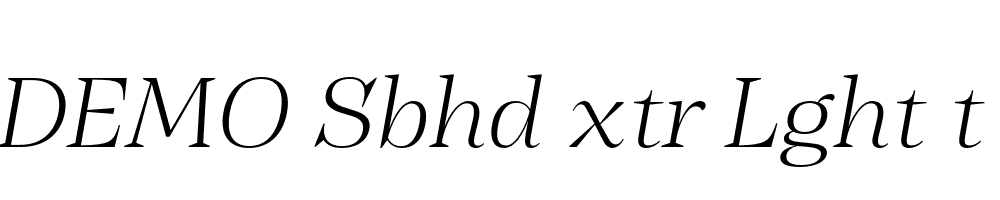 FSP DEMO Sbhd xtr Lght t Italic