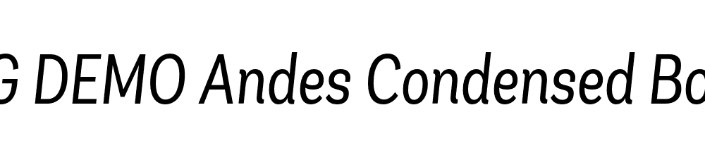  DEMO Andes Condensed Book Book Italic