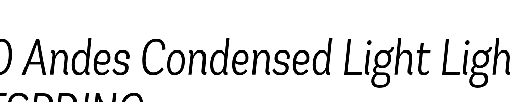  DEMO Andes Condensed Light Light Italic