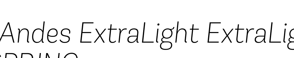  DEMO Andes ExtraLight ExtraLight Italic