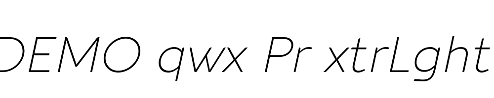 FSP DEMO qwx Pr xtrLght Italic