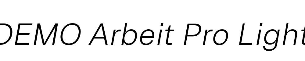 FSP DEMO Arbeit Pro Light Italic