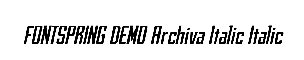  DEMO Archiva Italic Italic