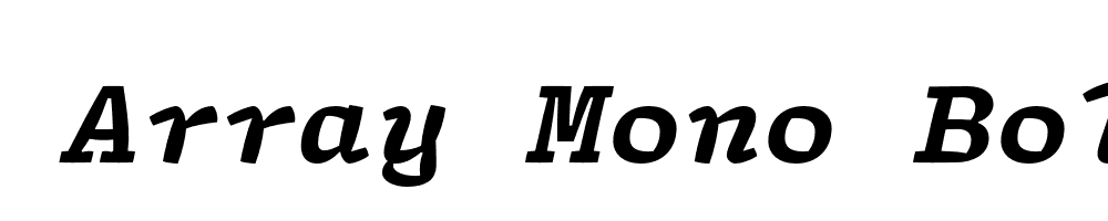 FSP DEMO Array Mono Bold Italic