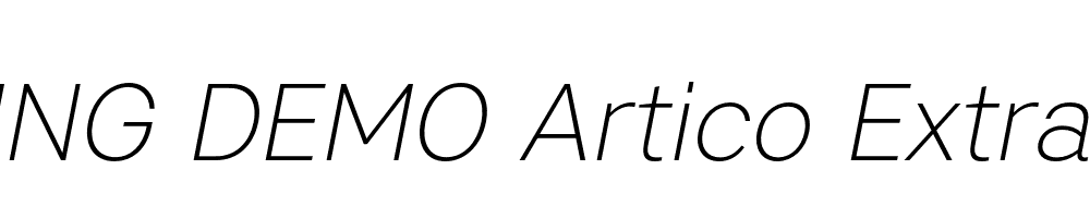  DEMO Artico ExtraLight Italic