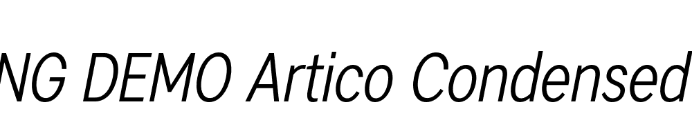  DEMO Artico Condensed Light Italic