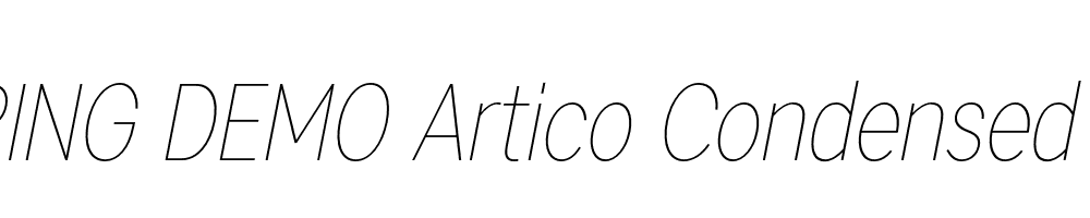  DEMO Artico Condensed Thin Italic