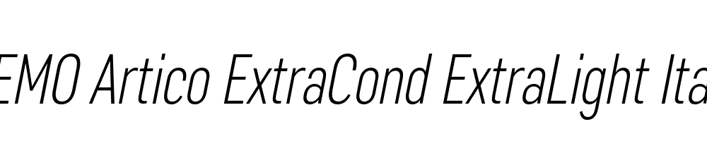  DEMO Artico ExtraCond ExtraLight Italic