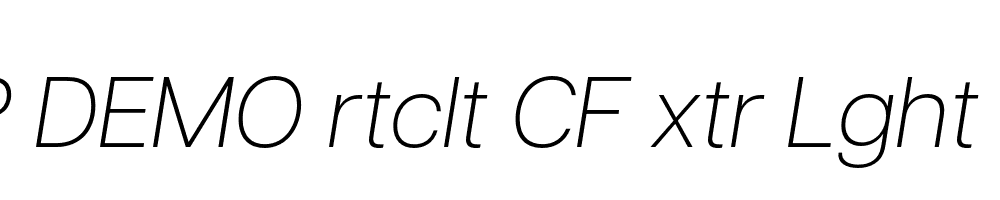 FSP DEMO rtclt CF xtr Lght Italic