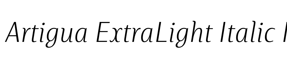  DEMO Artigua ExtraLight Italic Regular