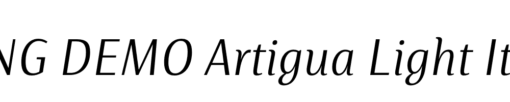  DEMO Artigua Light Italic Regular