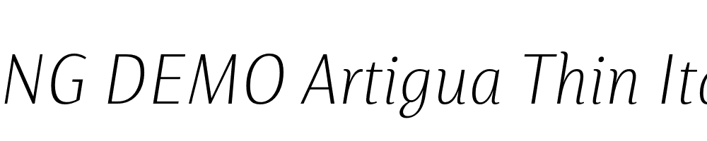  DEMO Artigua Thin Italic Regular