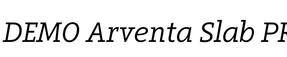  DEMO Arventa Slab PRO Book Italic