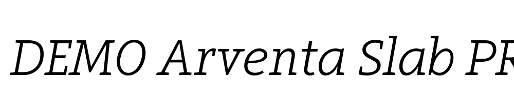  DEMO Arventa Slab PRO Light Italic