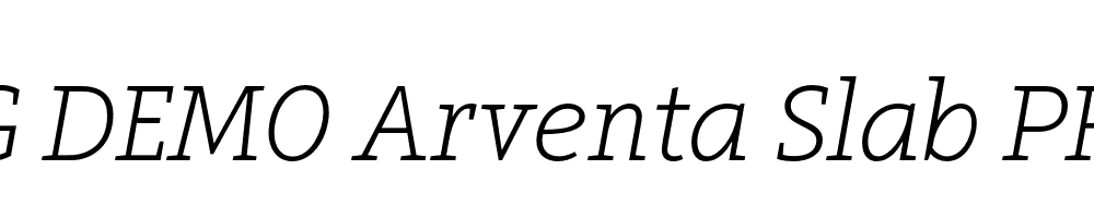  DEMO Arventa Slab PRO Thin Italic