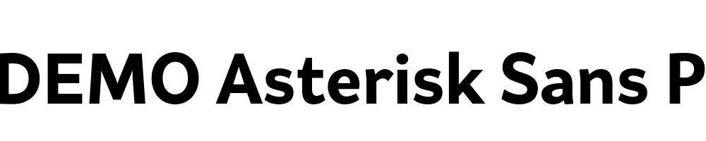  DEMO Asterisk Sans Pro XBd Regular