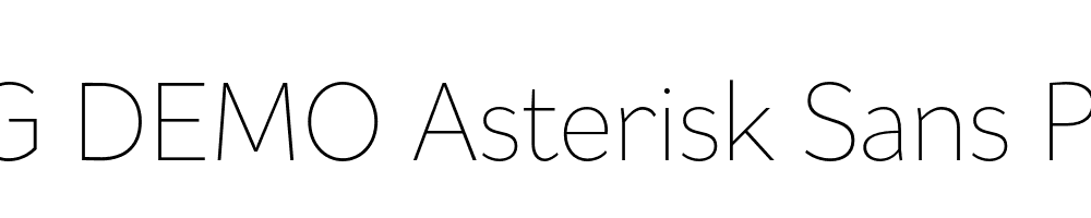  DEMO Asterisk Sans Pro Xlt Regular