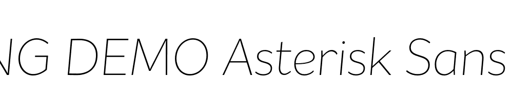  DEMO Asterisk Sans Pro Xlt Italic