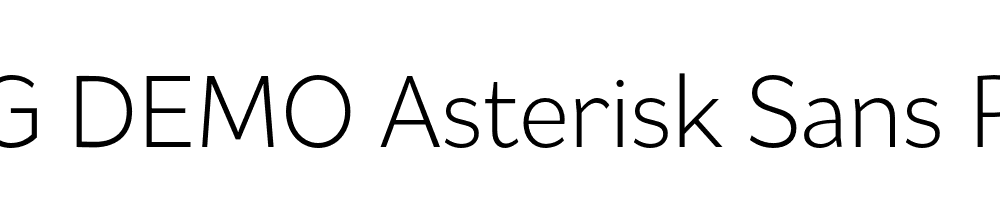  DEMO Asterisk Sans Pro Lt Regular