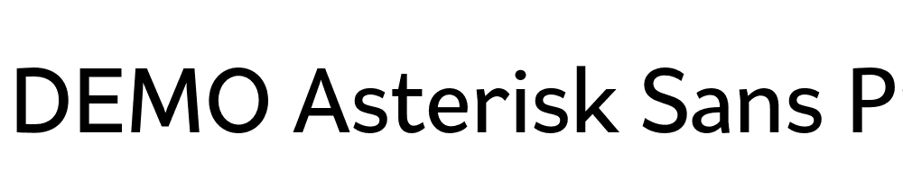  DEMO Asterisk Sans Pro SBd Regular