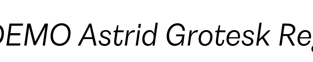 FSP DEMO Astrid Grotesk Reg Italic