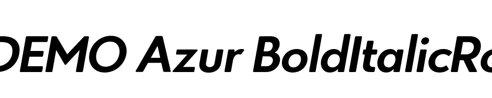  DEMO Azur BoldItalicRounded Regular