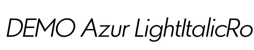  DEMO Azur LightItalicRounded Regular