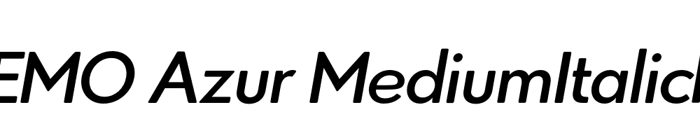  DEMO Azur MediumItalicRounded Regular