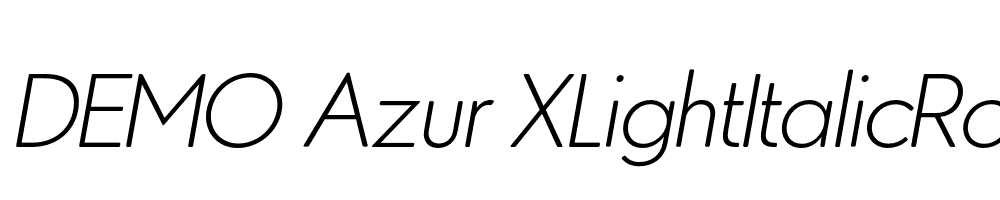  DEMO Azur XLightItalicRounded Regular