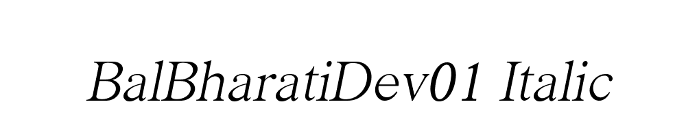 BalBharatiDev01 Italic