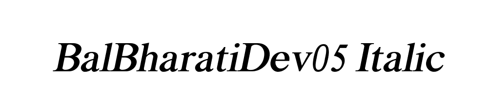 BalBharatiDev05 Italic