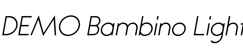  DEMO Bambino Light Italic Regular