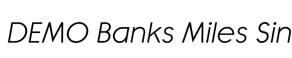  DEMO Banks Miles Single Line Italic